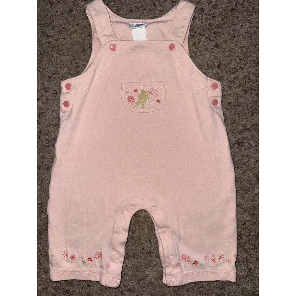 Baby Girls Vintage Carter's Classics Overalls/Jumper No Shirt Pink Flowers 6-9M